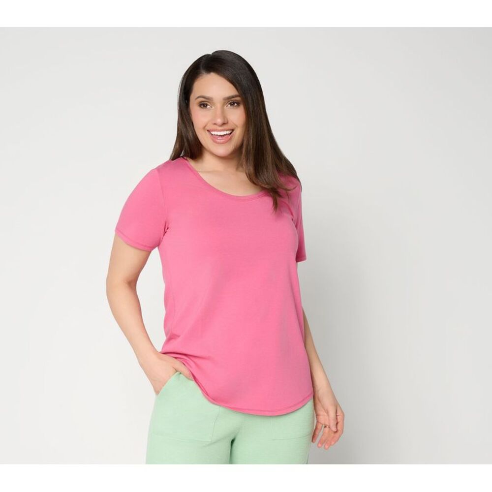 Susan Graver Women's Top Sz M Make Your Selection: Essentials Comfy Pink
